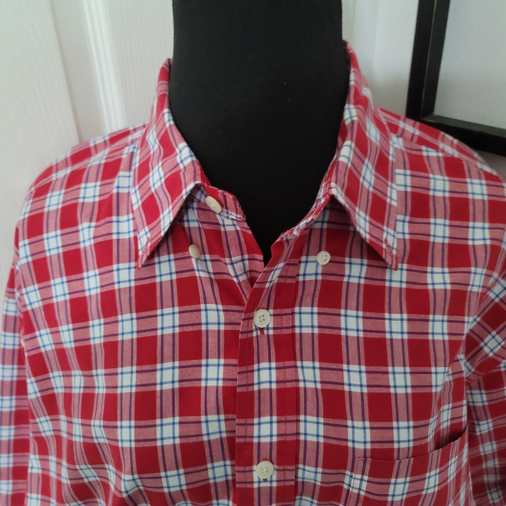 Nautica Button Down Collar Short Sleeve Shirt American Colors Mens XL